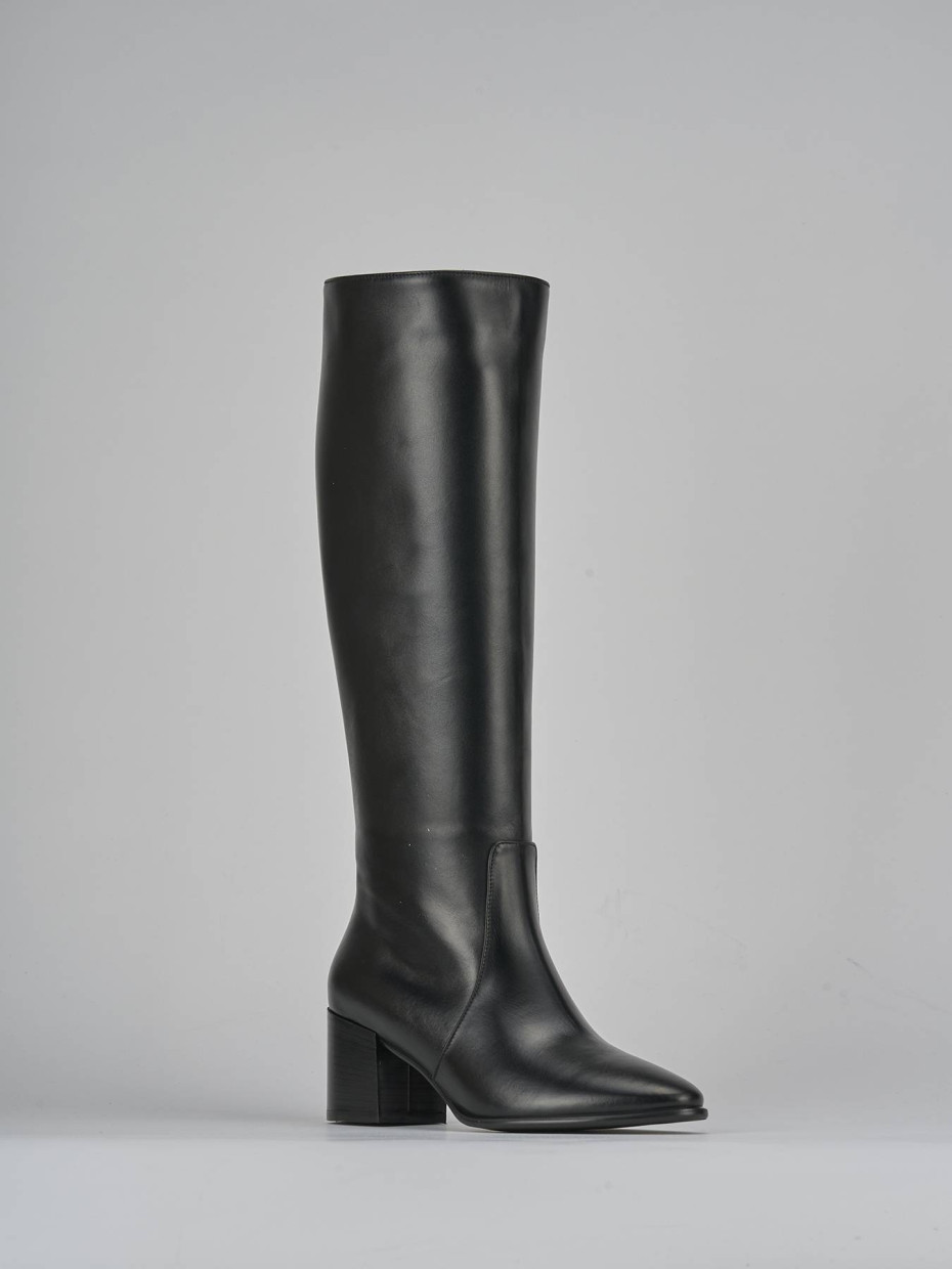 Stivali tacco 6cm pelle nero Barca Stores