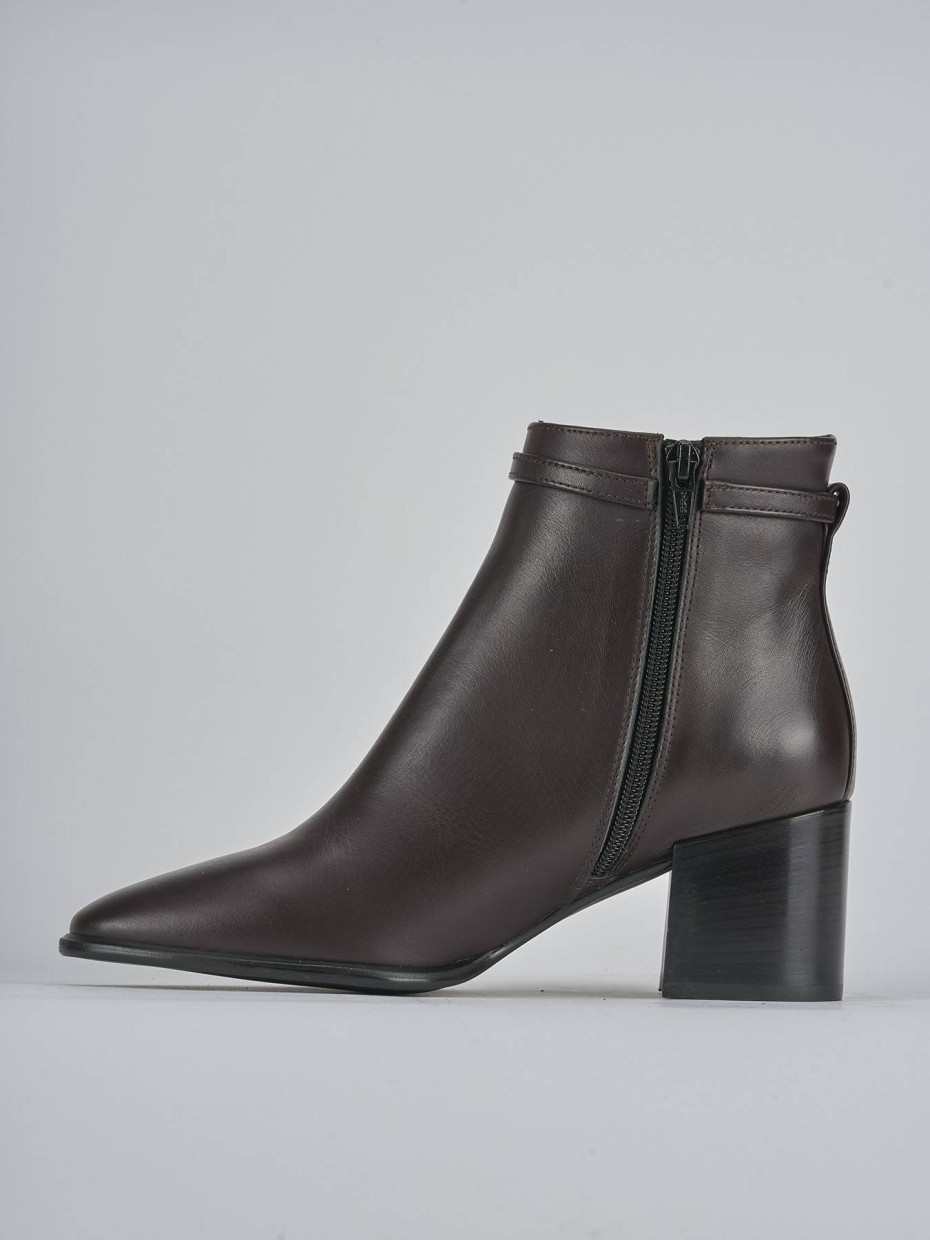 Stivaletti tacco 6cm pelle bordo'