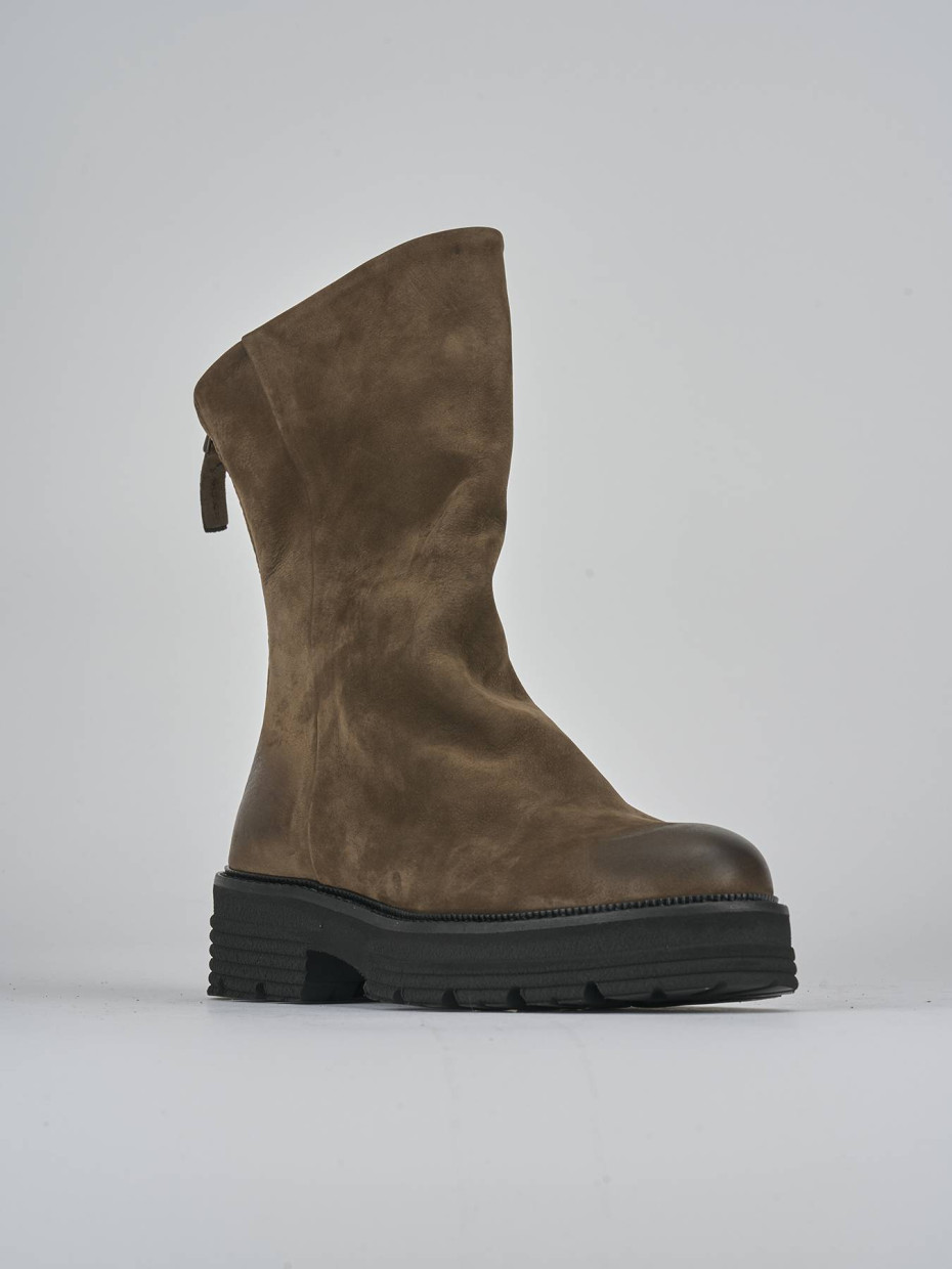 Stivaletti tacco 2cm nabuk testa