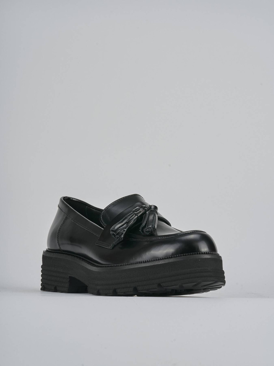 Mocassini tacco 2cm pelle nero