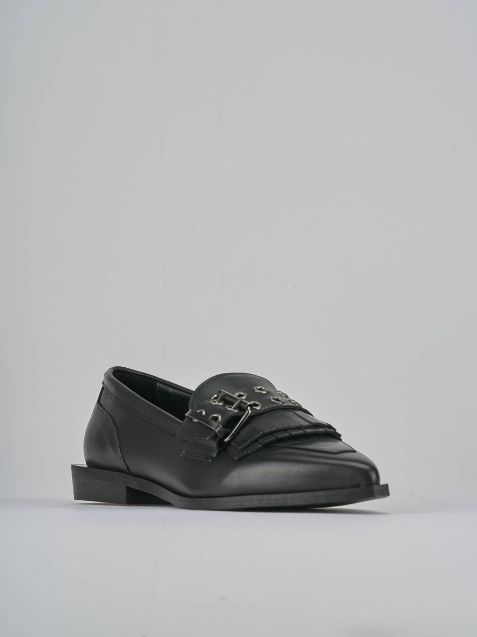 Mocassini tacco 1cm pelle nero