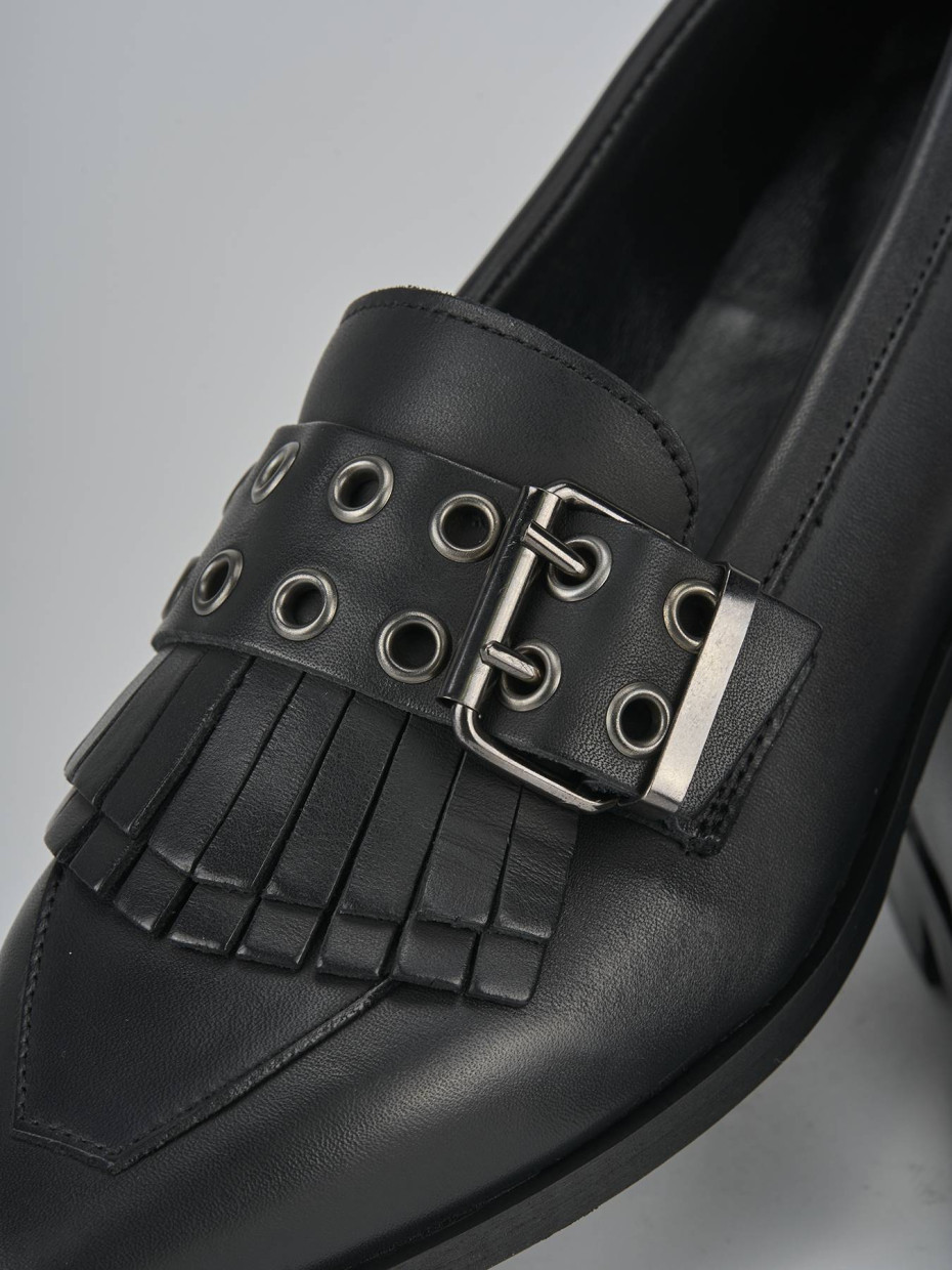 Mocassini tacco 1cm pelle nero