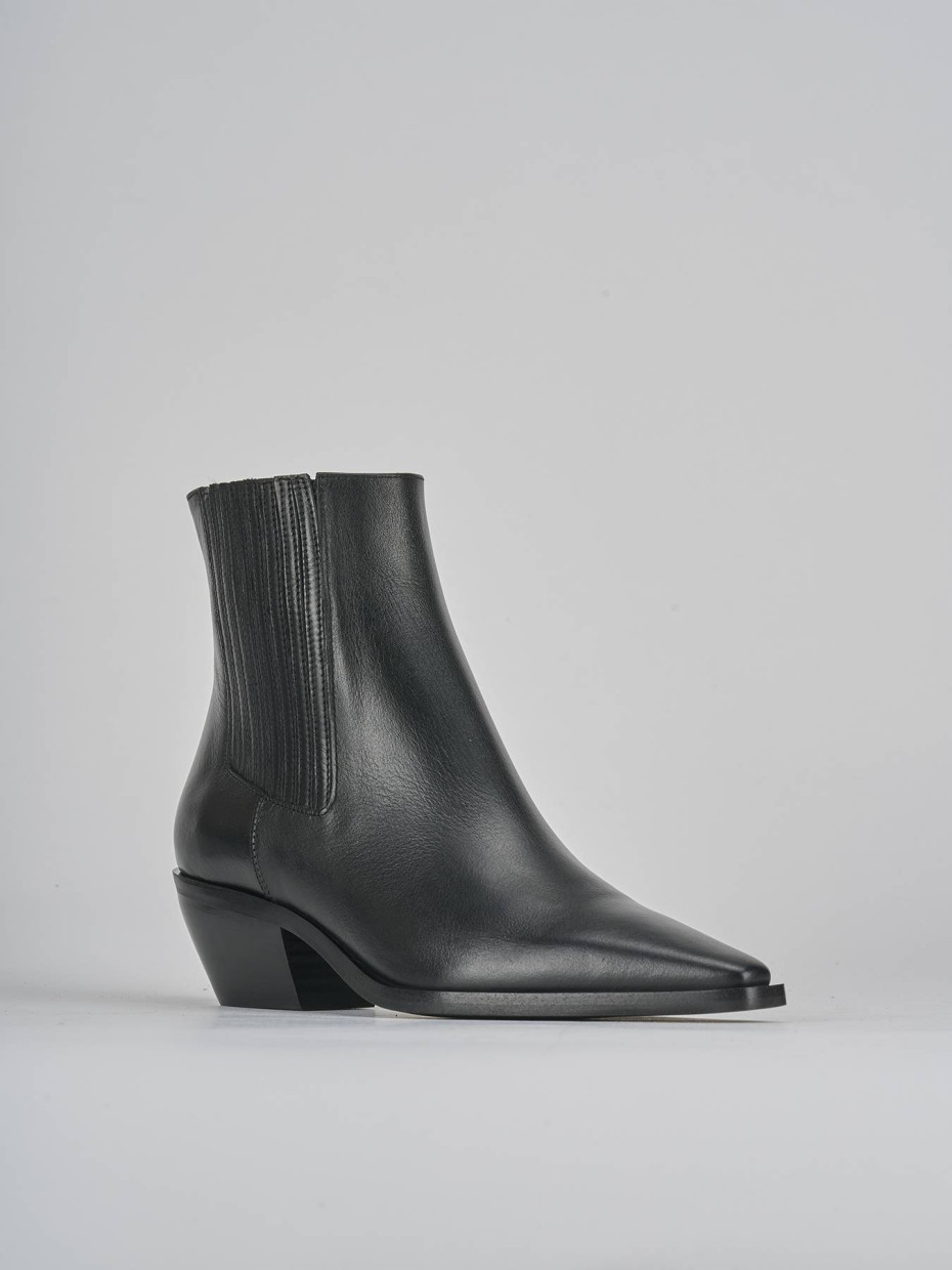 Stivaletti tacco 5cm pelle nero Barca Stores