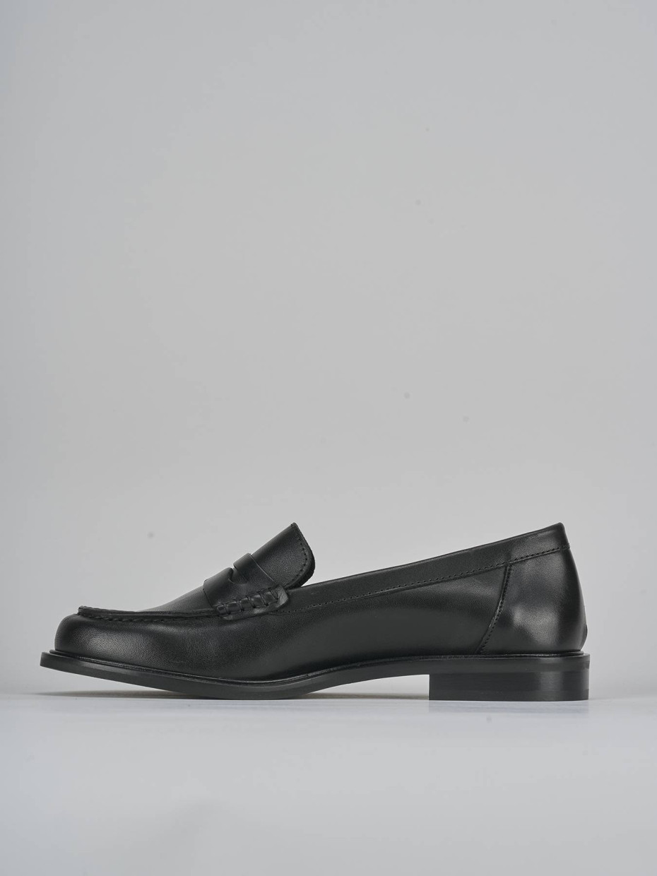 Mocassini tacco 1cm pelle nero