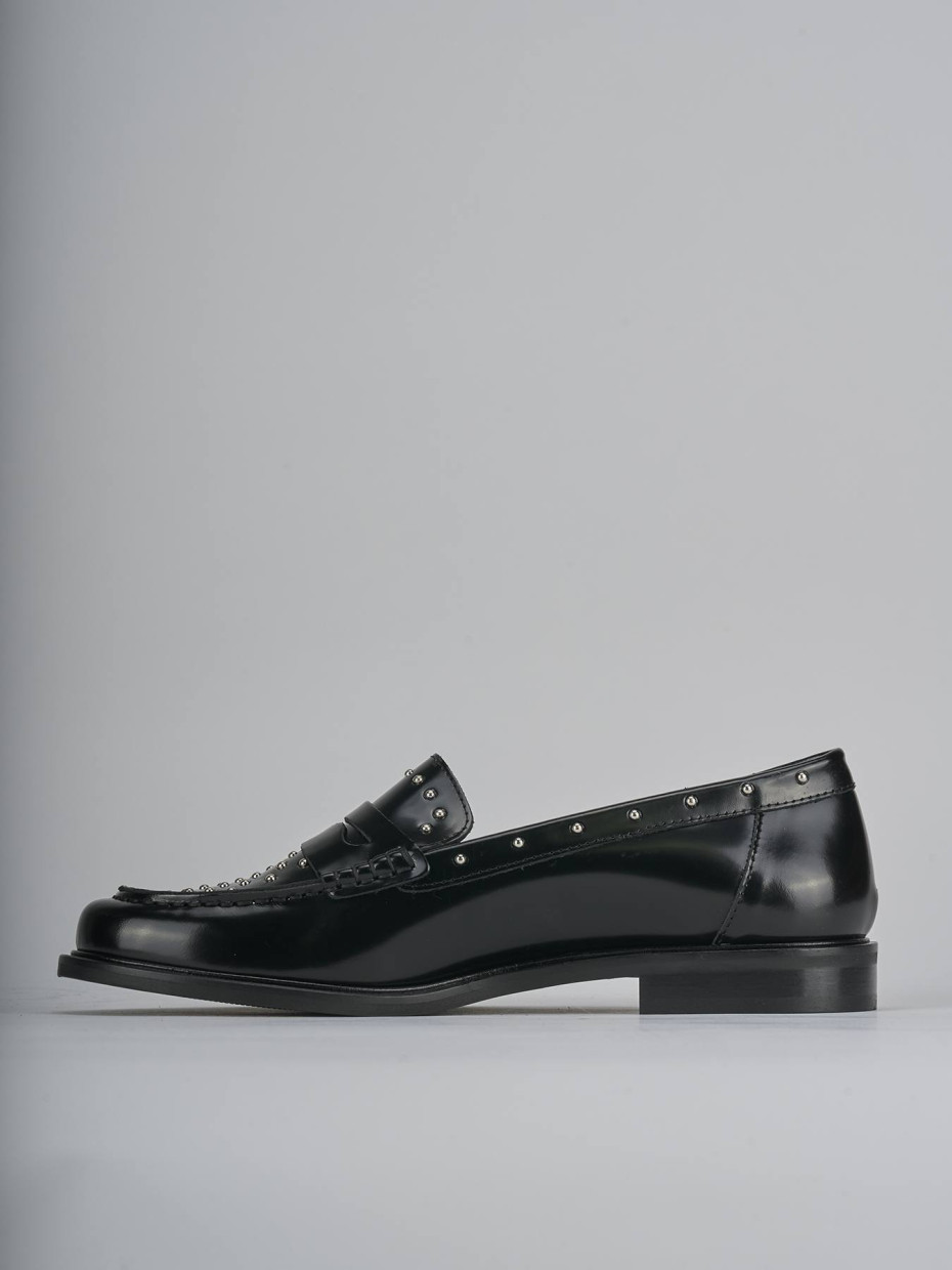 Mocassini tacco 1cm pelle nero