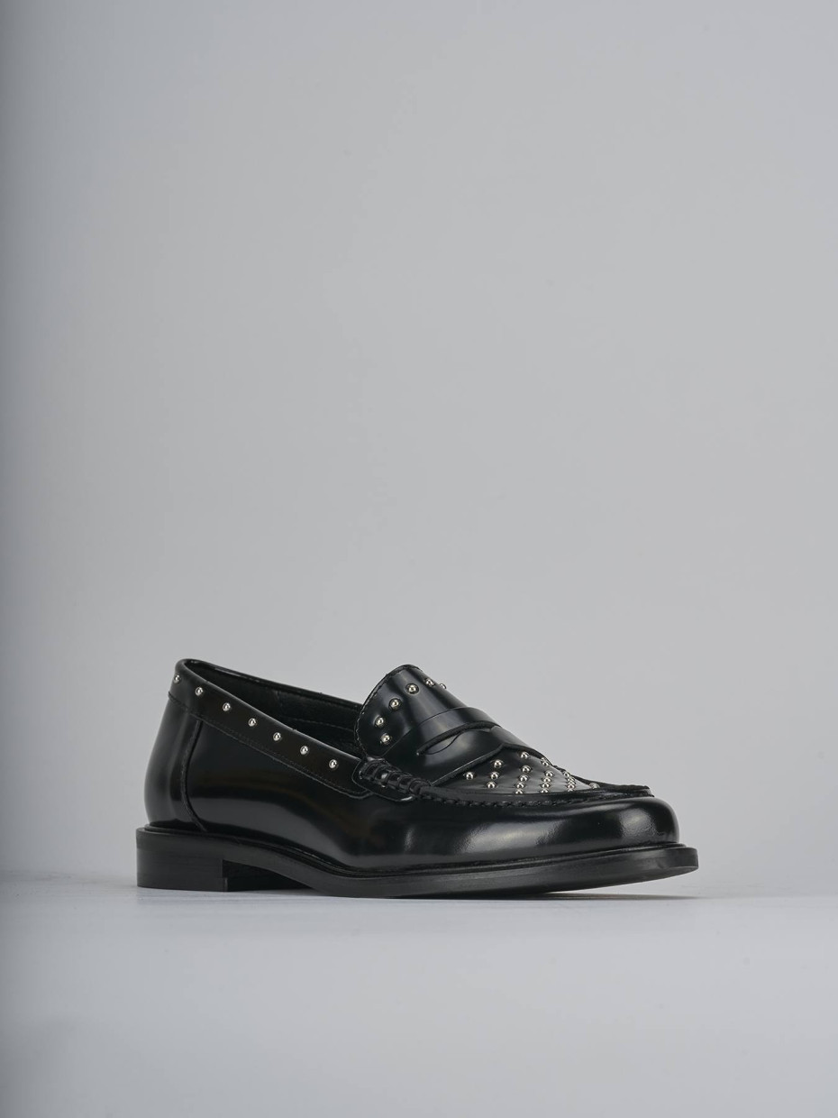 Mocassini tacco 1cm pelle nero