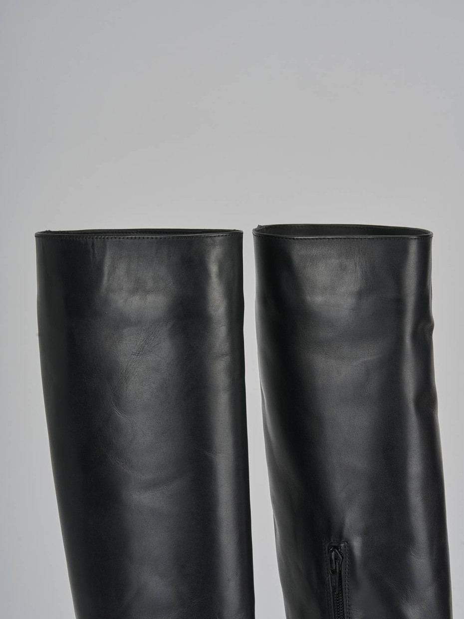 Stivali tacco 6cm pelle nero
