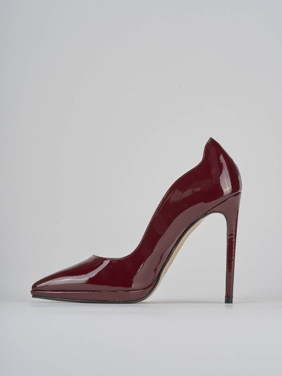 Décolleté e slingback tacco 11cm vernice bordo'