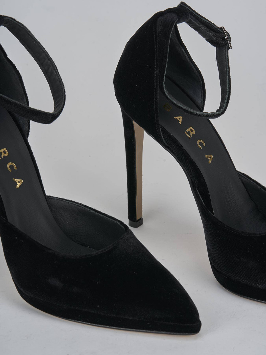 Décolleté e slingback tacco 11cm velluto nero