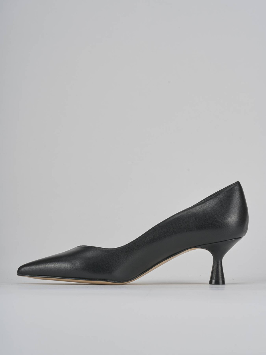 Décolleté e slingback tacco 5cm pelle nero