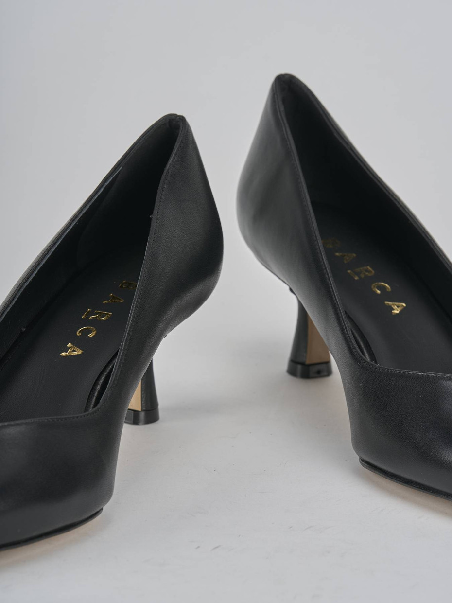 Décolleté e slingback tacco 5cm pelle nero