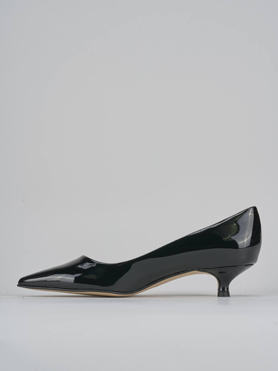 Décolleté e slingback tacco 3cm vernice nero
