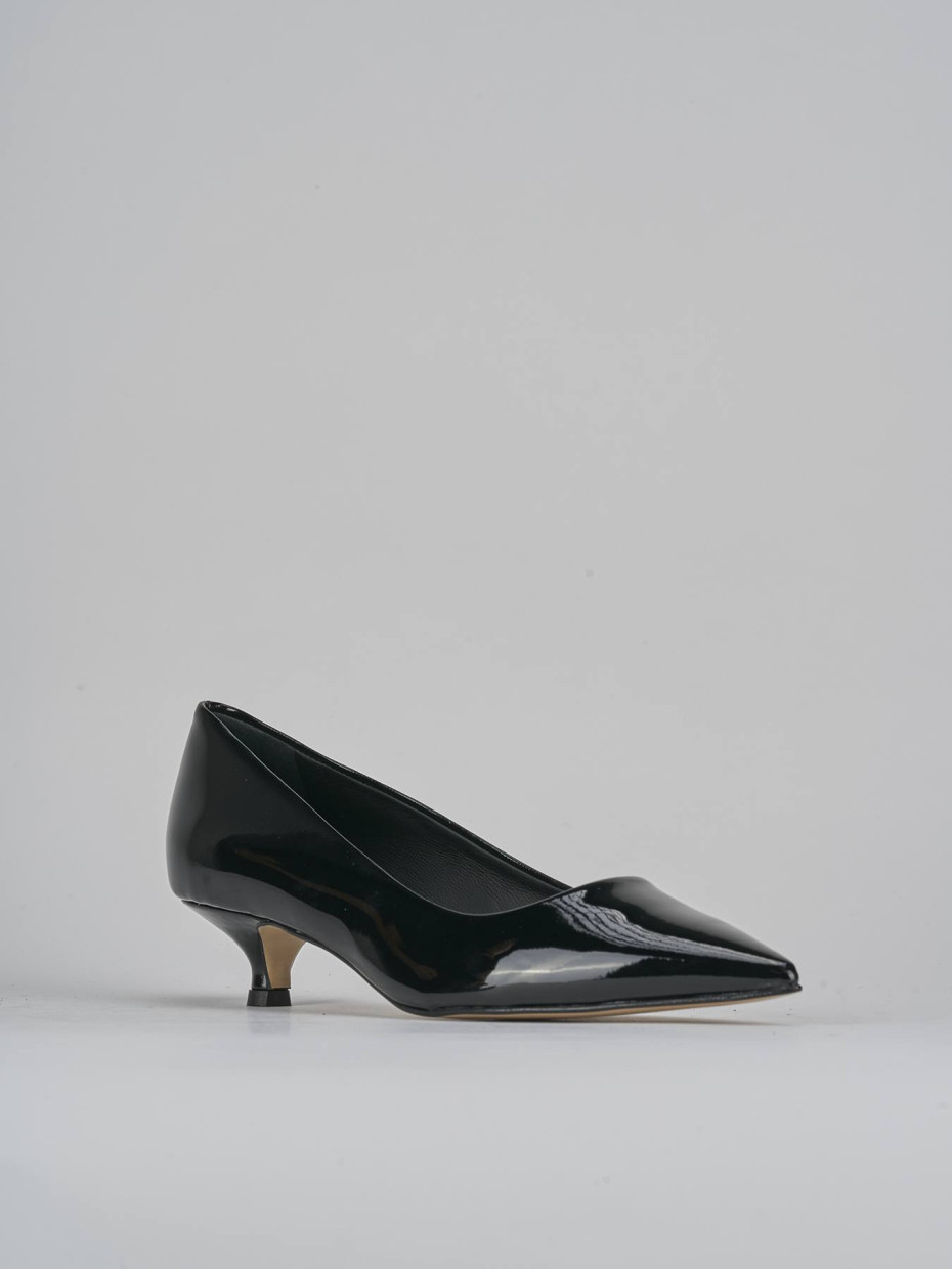 Décolleté e slingback tacco 3cm vernice nero