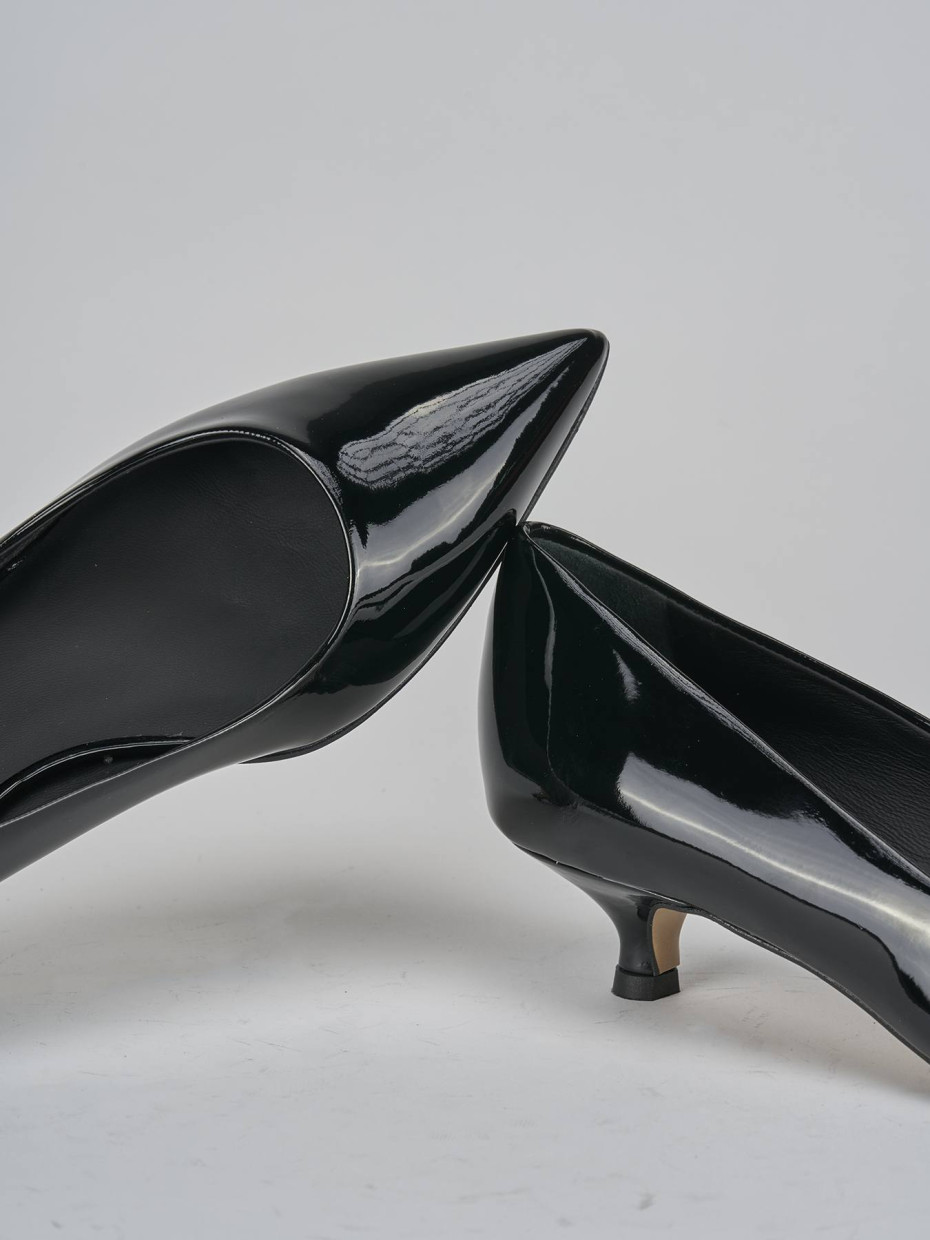 Décolleté e slingback tacco 3cm vernice nero