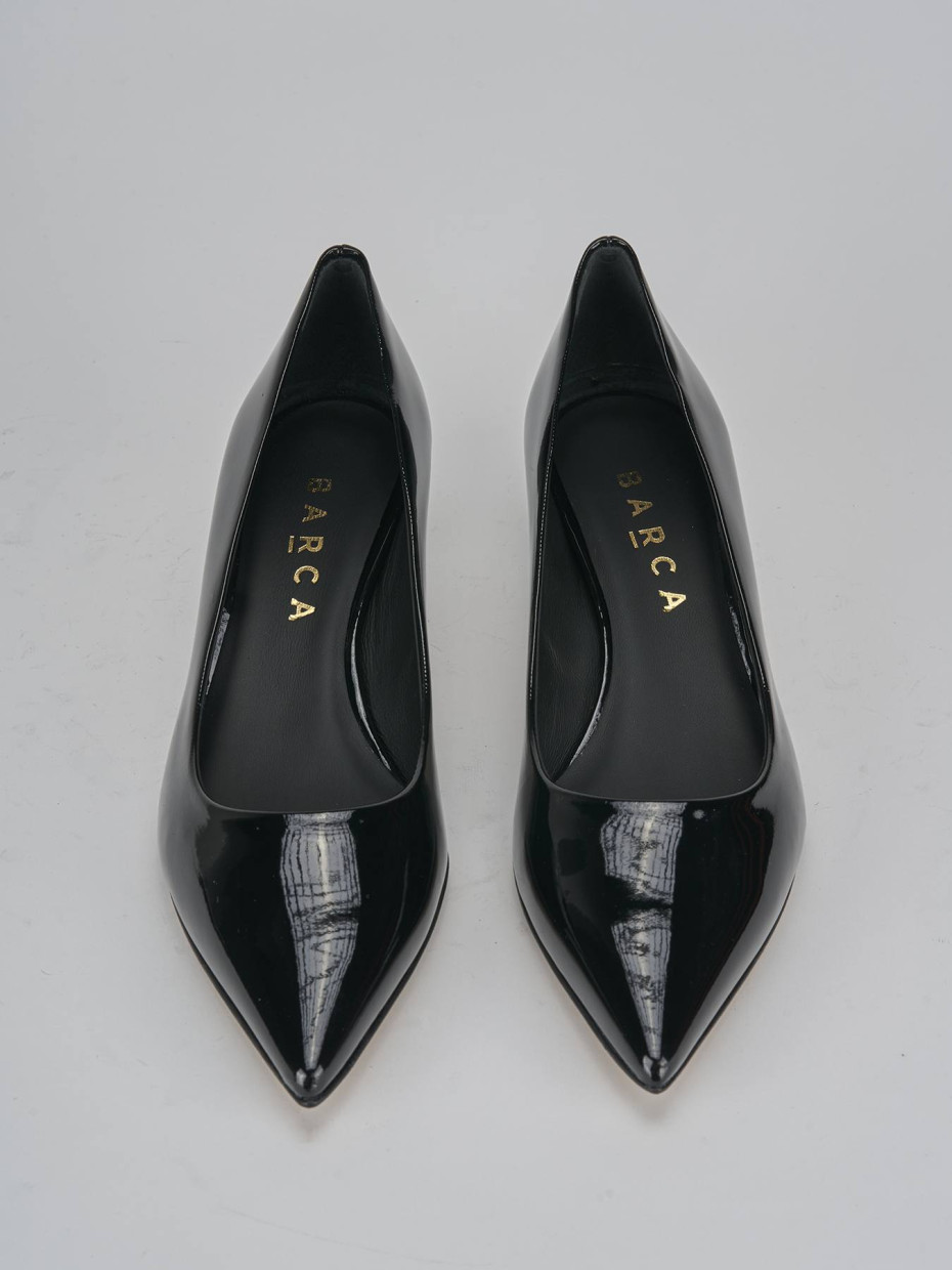 Décolleté e slingback tacco 3cm vernice nero