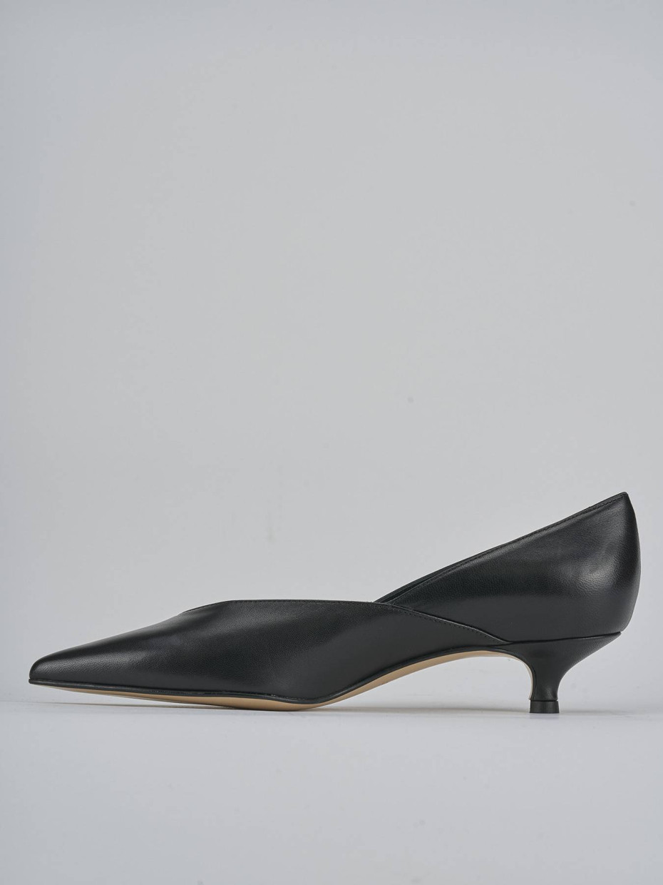 Décolleté e slingback tacco 3cm pelle nero