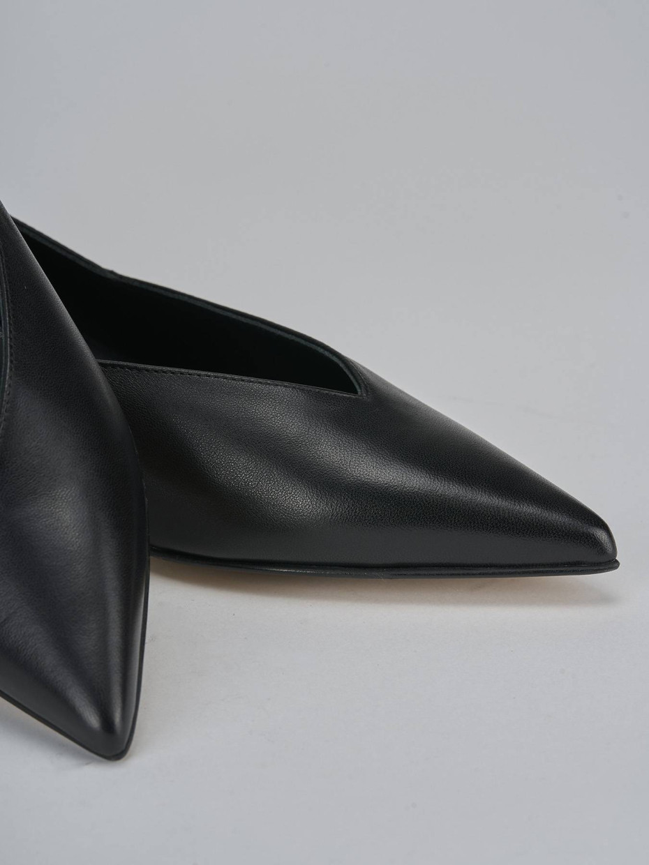 Décolleté e slingback tacco 3cm pelle nero