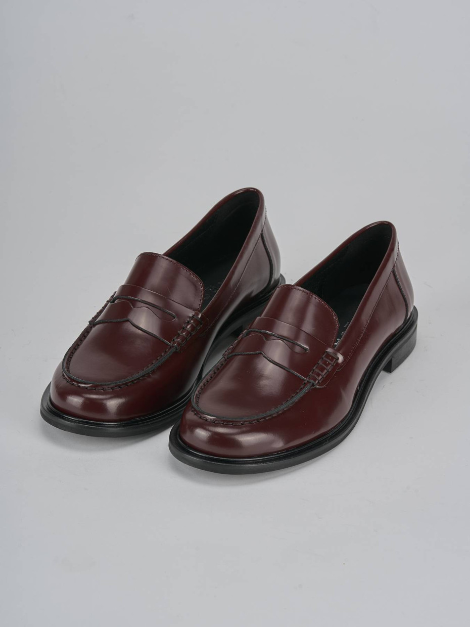 Mocassini tacco 1cm pelle bordo'
