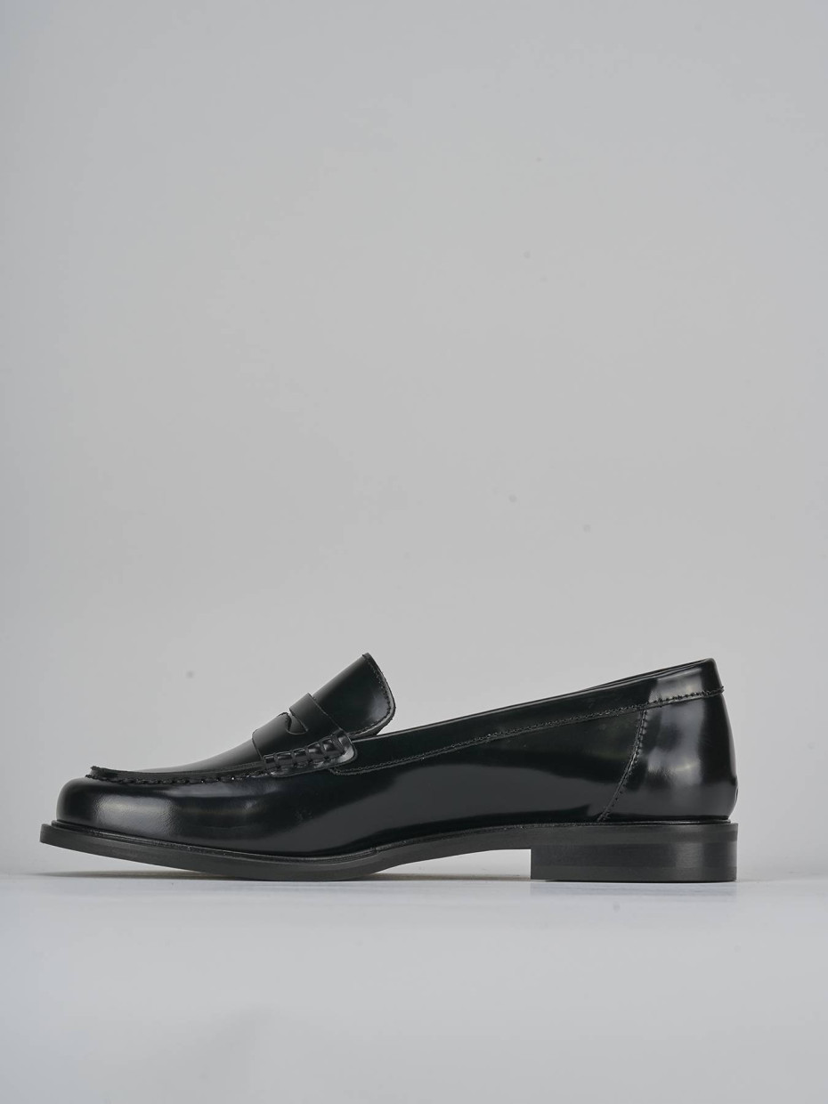 Mocassini tacco 1cm pelle nero