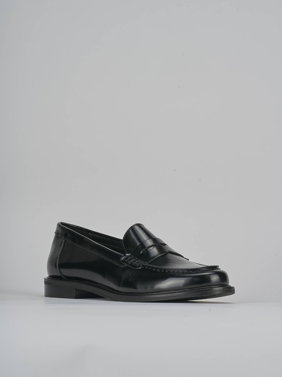 Mocassini tacco 1cm pelle nero