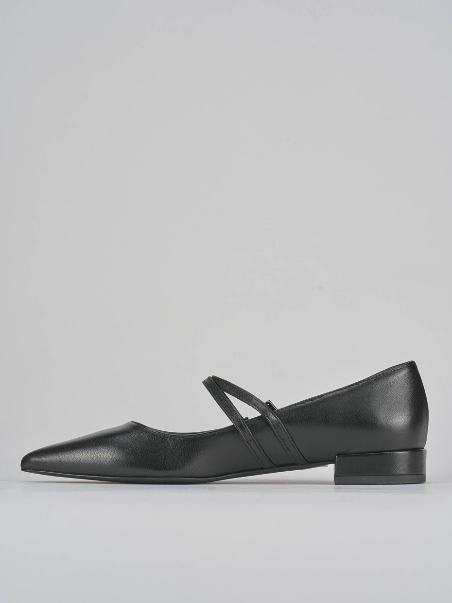 Ballerine tacco 2cm pelle nero