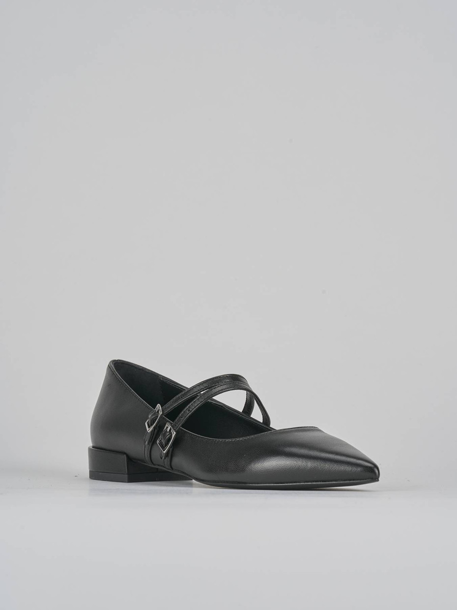 Ballerine tacco 2cm pelle nero