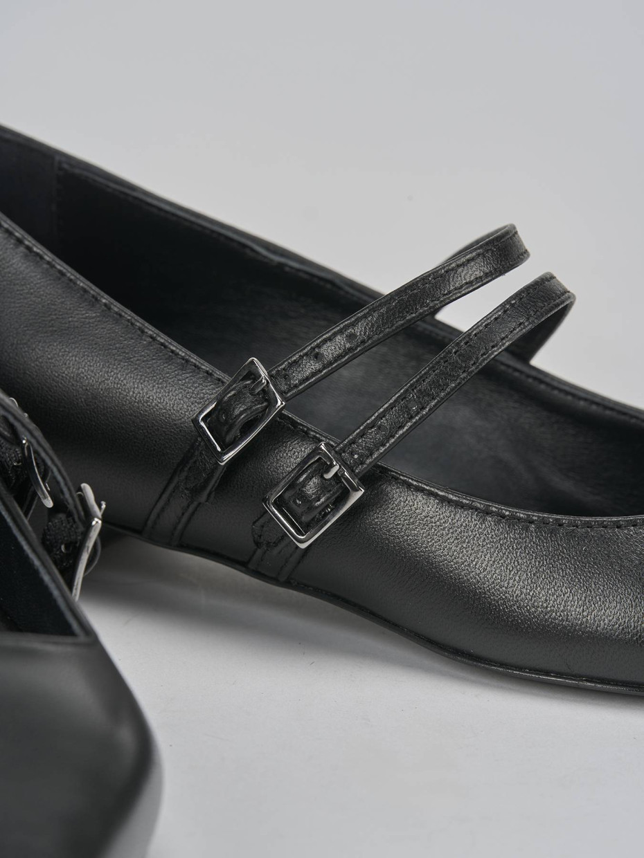 Ballerine tacco 2cm pelle nero
