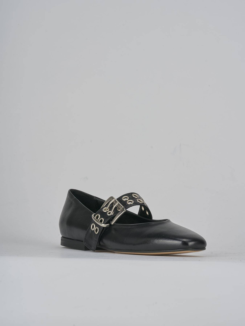 Ballerine tacco 1cm pelle nero