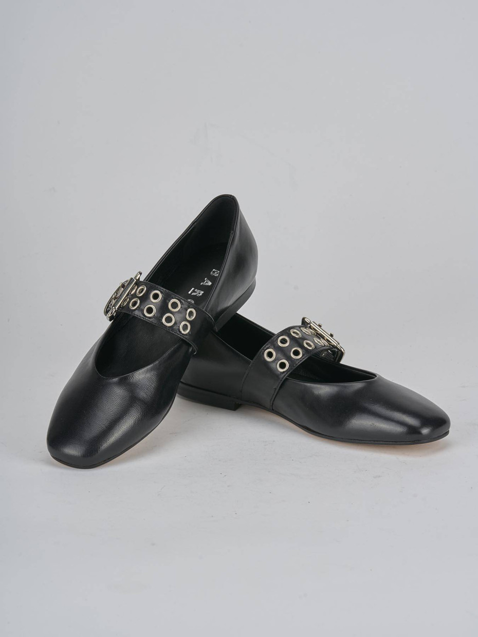 Ballerine tacco 1cm pelle nero