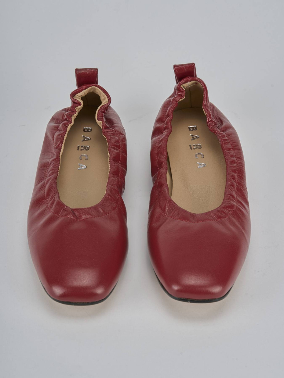 Ballerine tacco 1cm pelle rosso