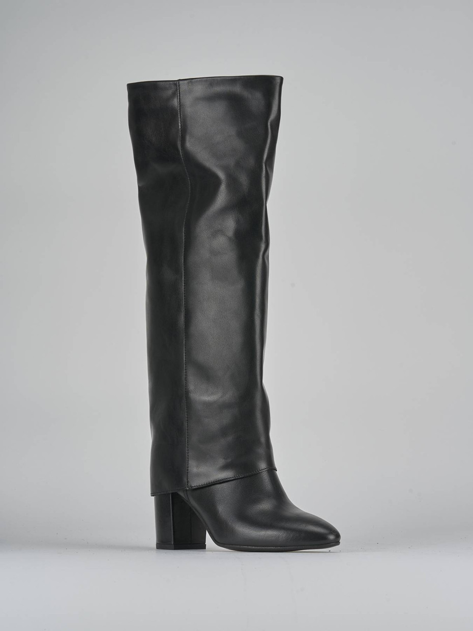 Stivali tacco 7cm pelle nero