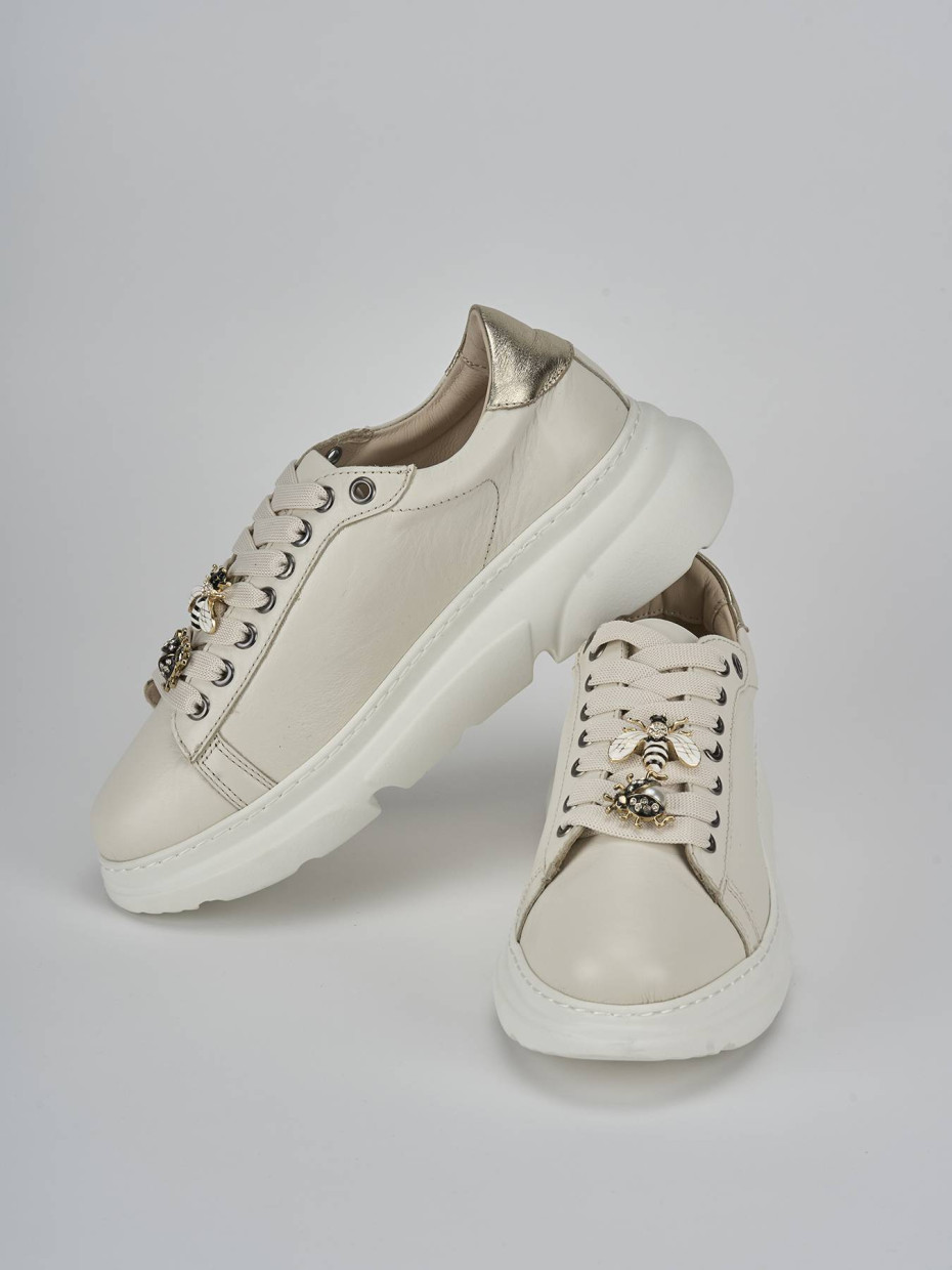 Sneakers pelle beige