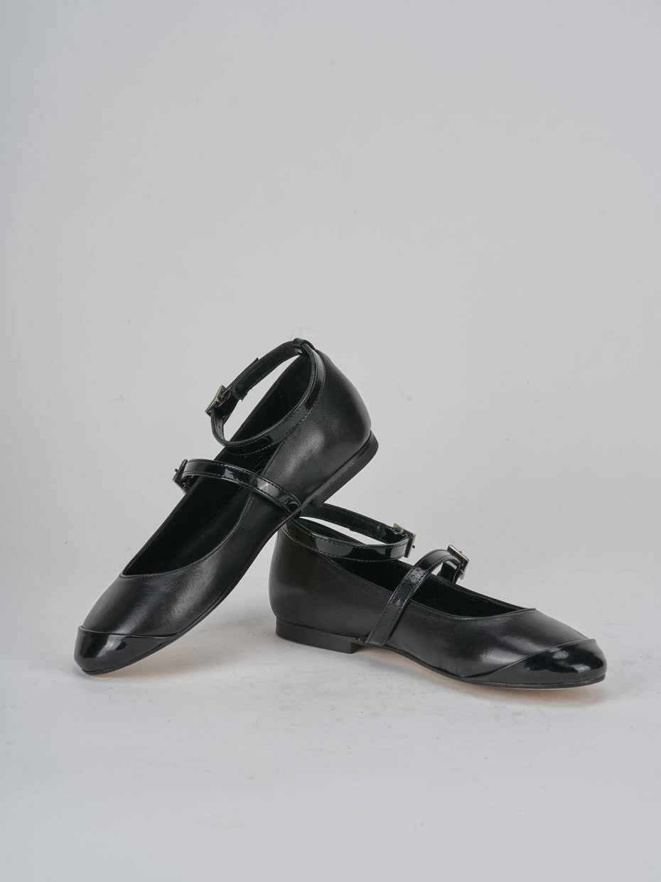 Ballerine tacco 1cm pelle nero