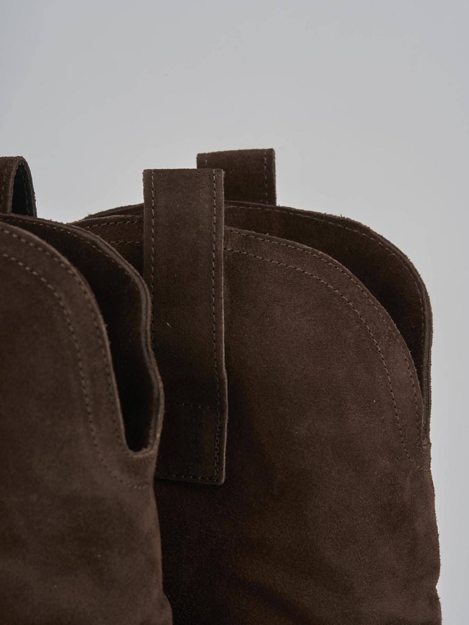 Stivali tacco 5cm camoscio testa