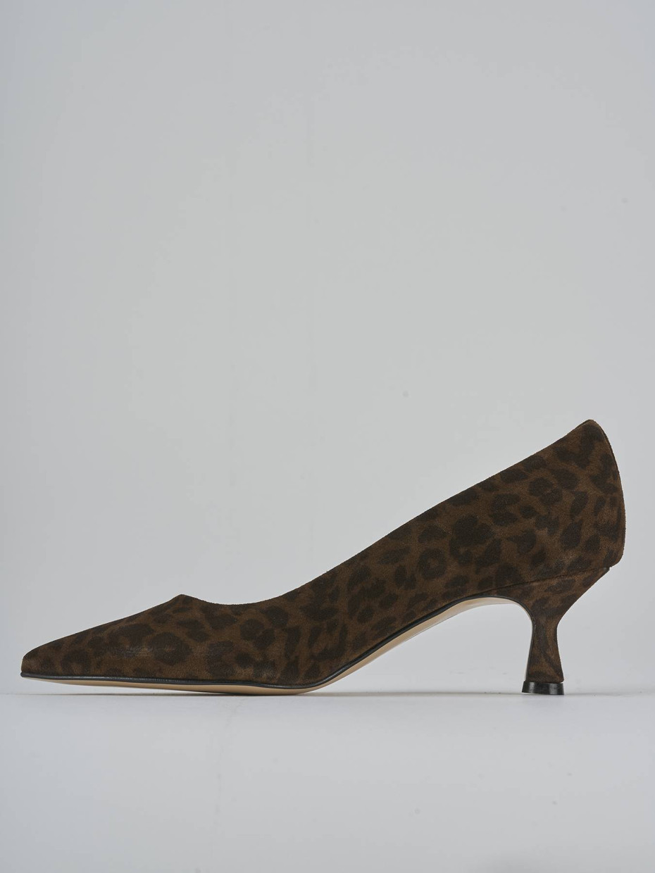 Décolleté e slingback tacco 5cm camoscio multicolor