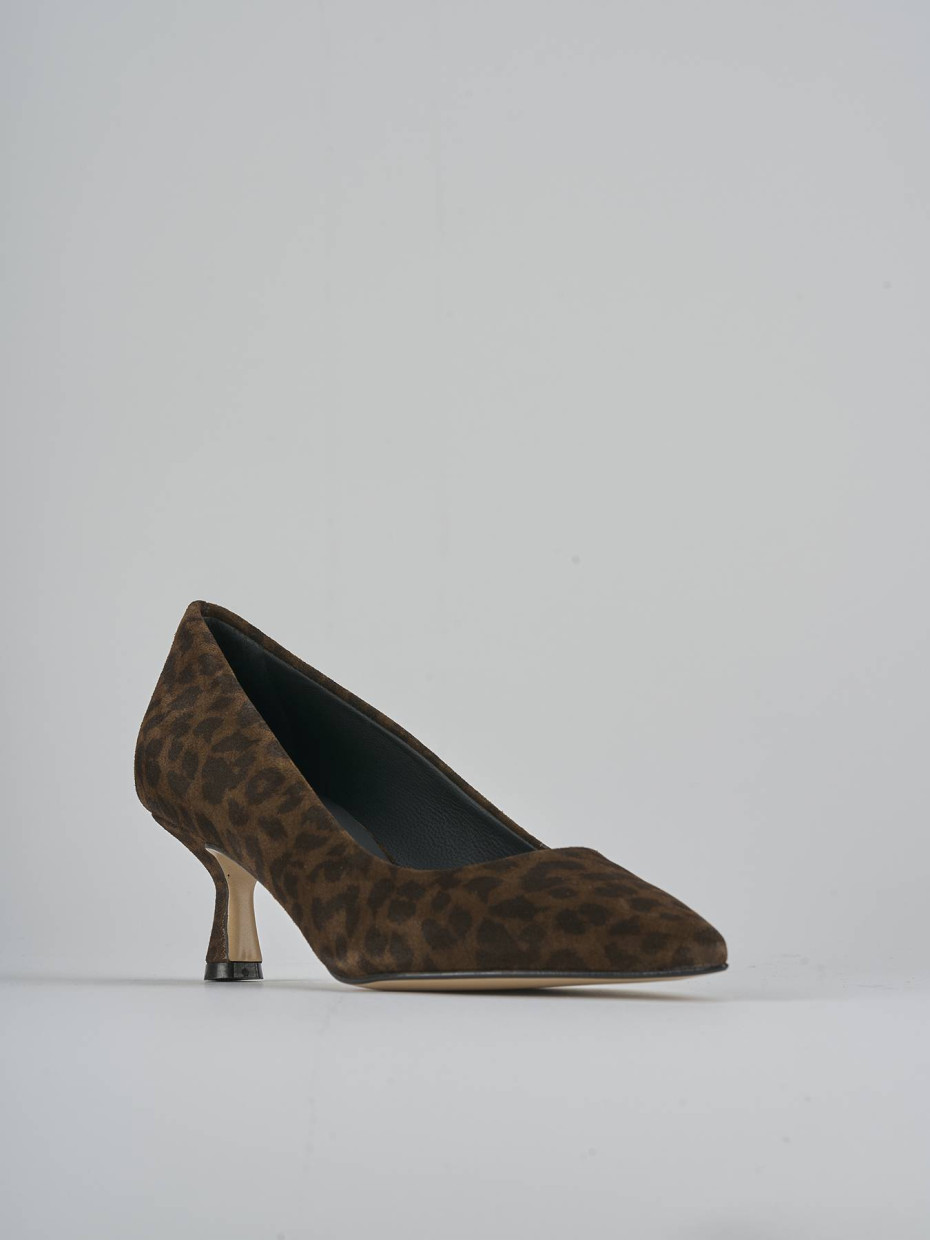 Décolleté e slingback tacco 5cm camoscio multicolor