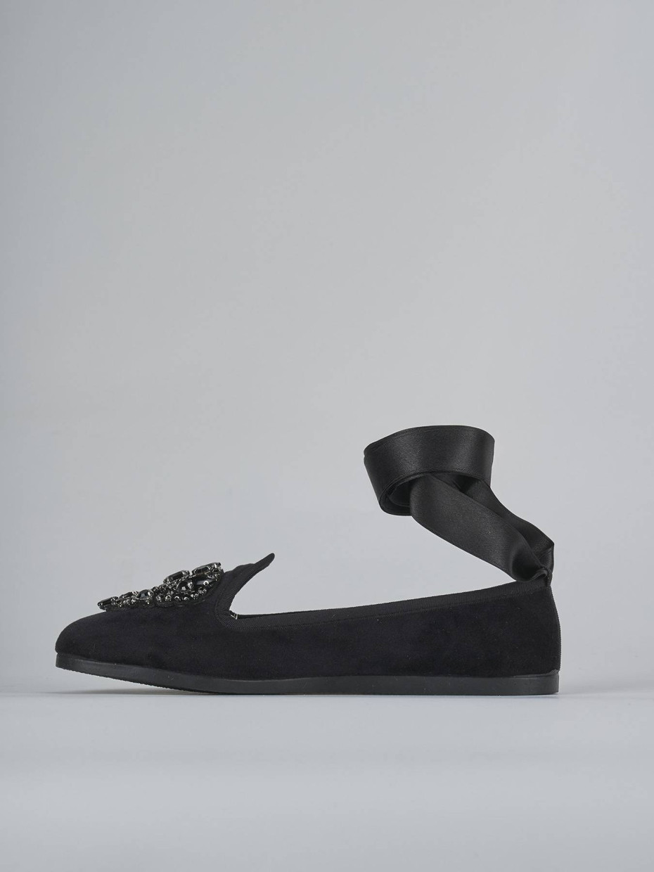 Ballerine tacco 1cm velluto nero