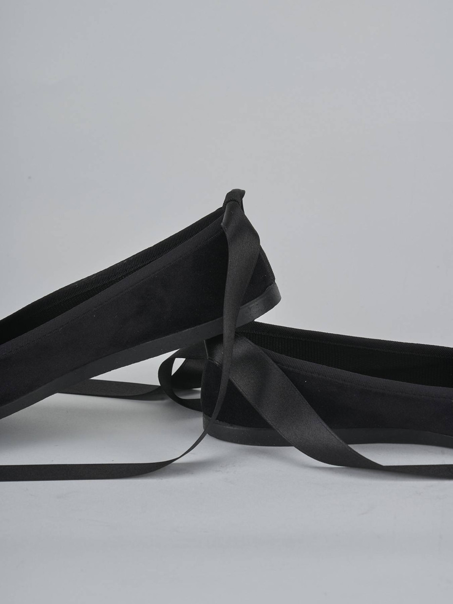 Ballerine tacco 1cm velluto nero