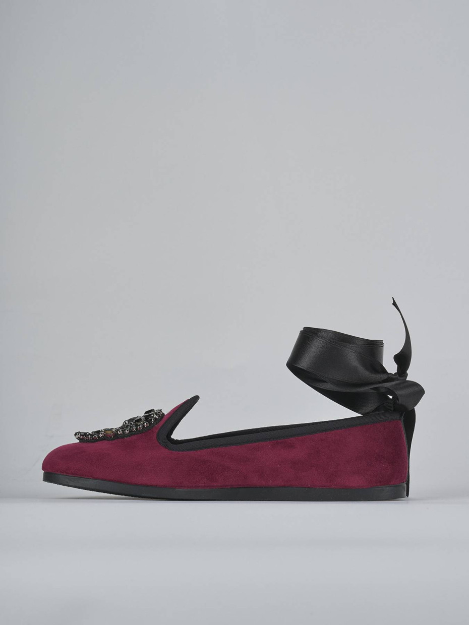 Ballerine tacco 1cm velluto bordo'
