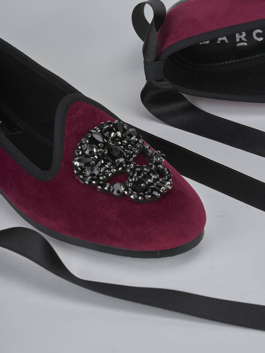 Ballerine tacco 1cm velluto bordo'