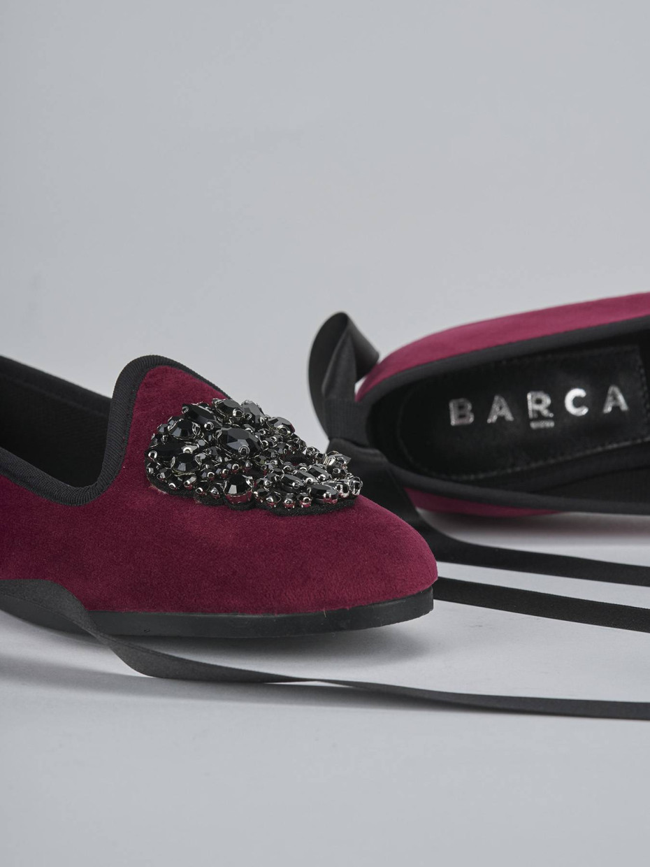 Ballerine tacco 1cm velluto bordo'