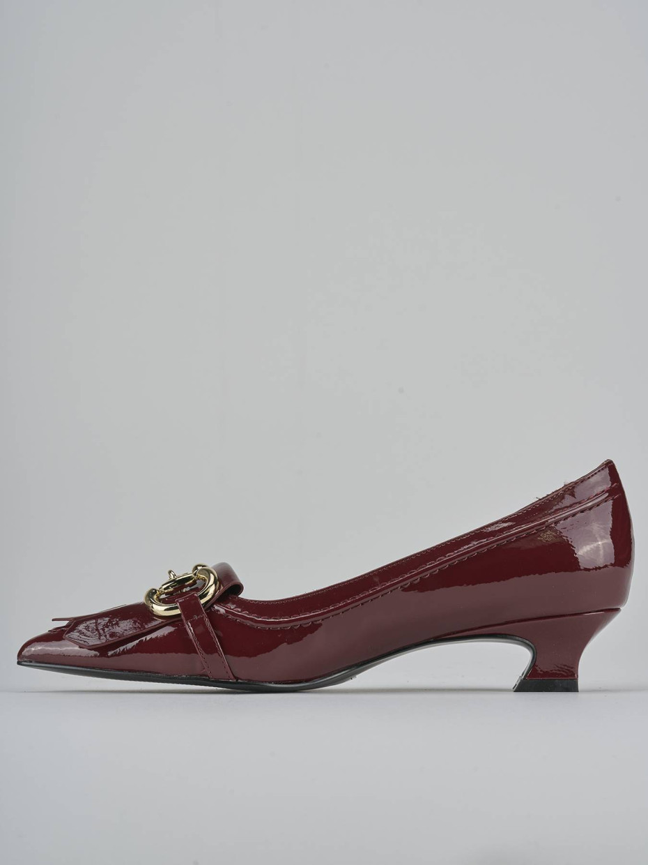 Décolleté e slingback tacco 3cm vernice bordo'