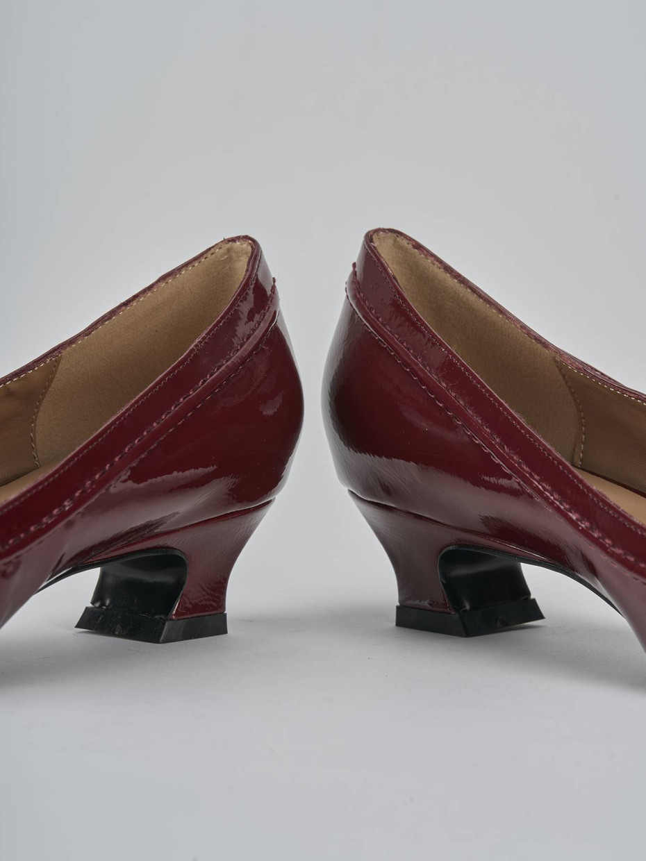 Décolleté e slingback tacco 3cm vernice bordo'
