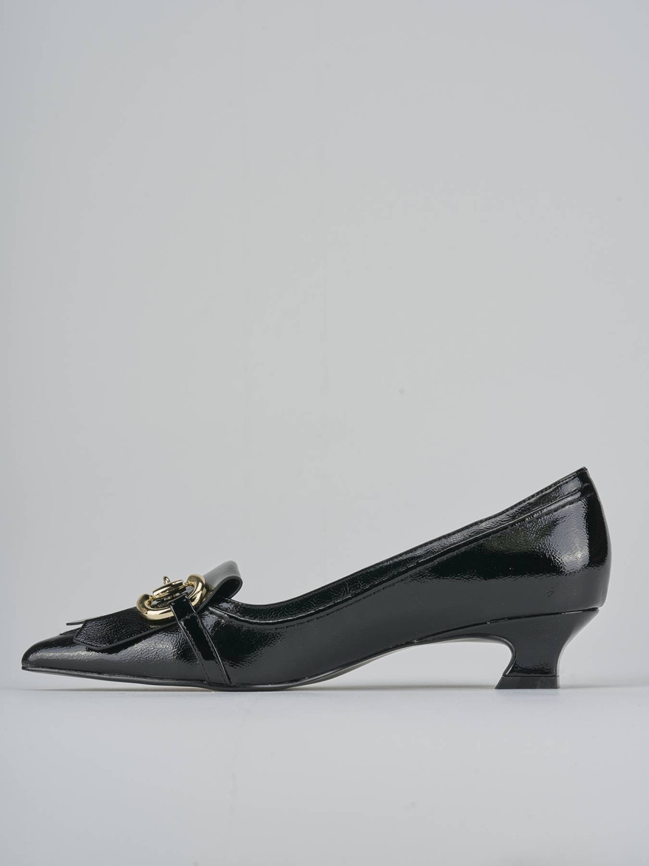 Décolleté e slingback tacco 3cm vernice nero