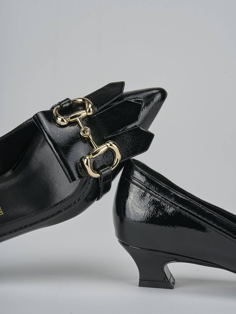 Décolleté e slingback tacco 3cm vernice nero