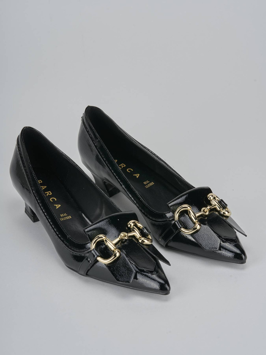 Décolleté e slingback tacco 3cm vernice nero