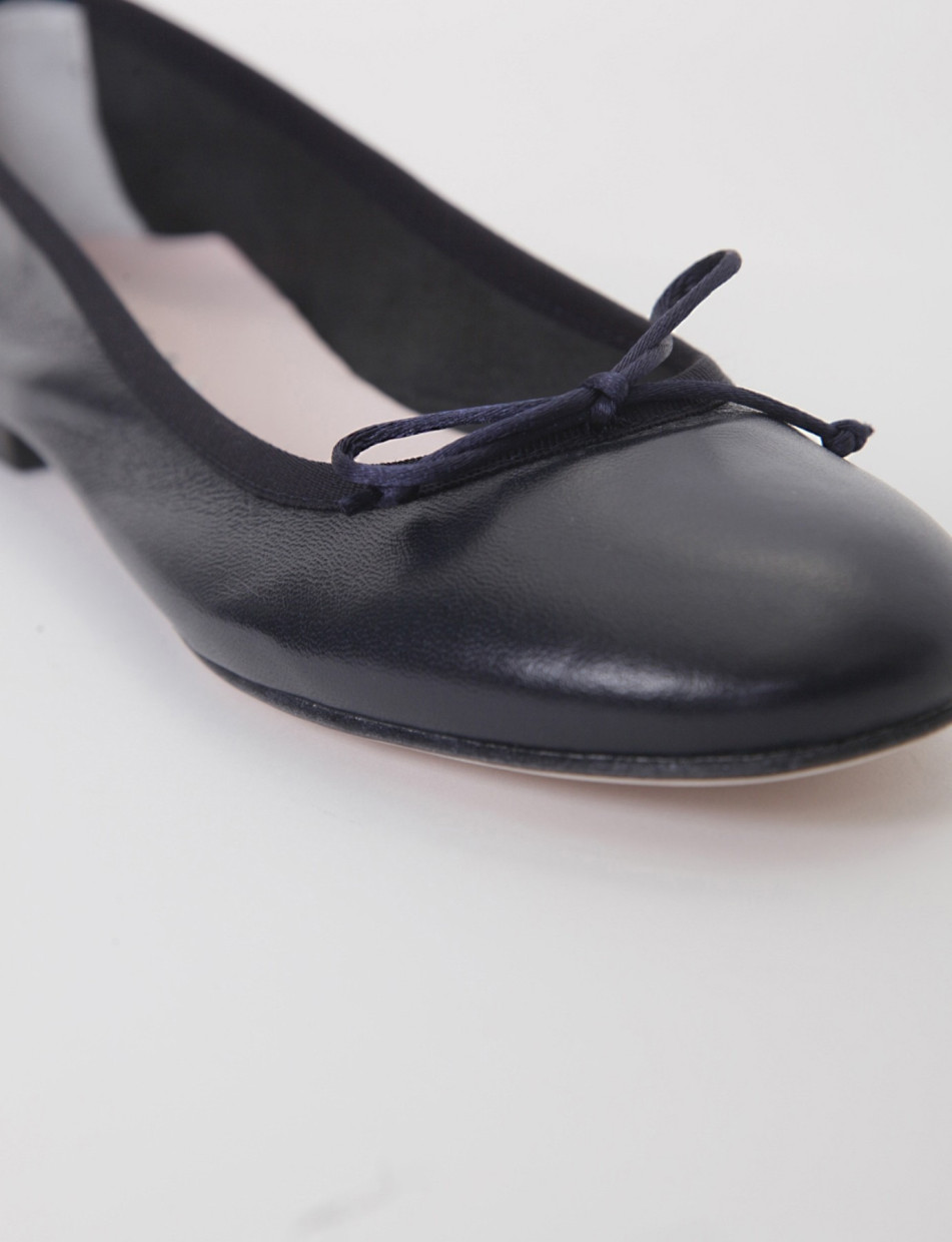 Flat shoes heel 1 cm blu leather