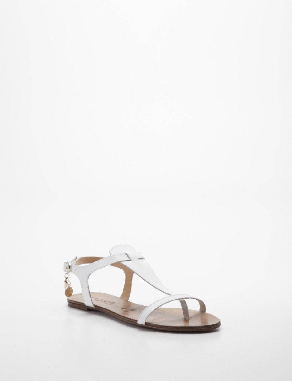 Flip flops white leather