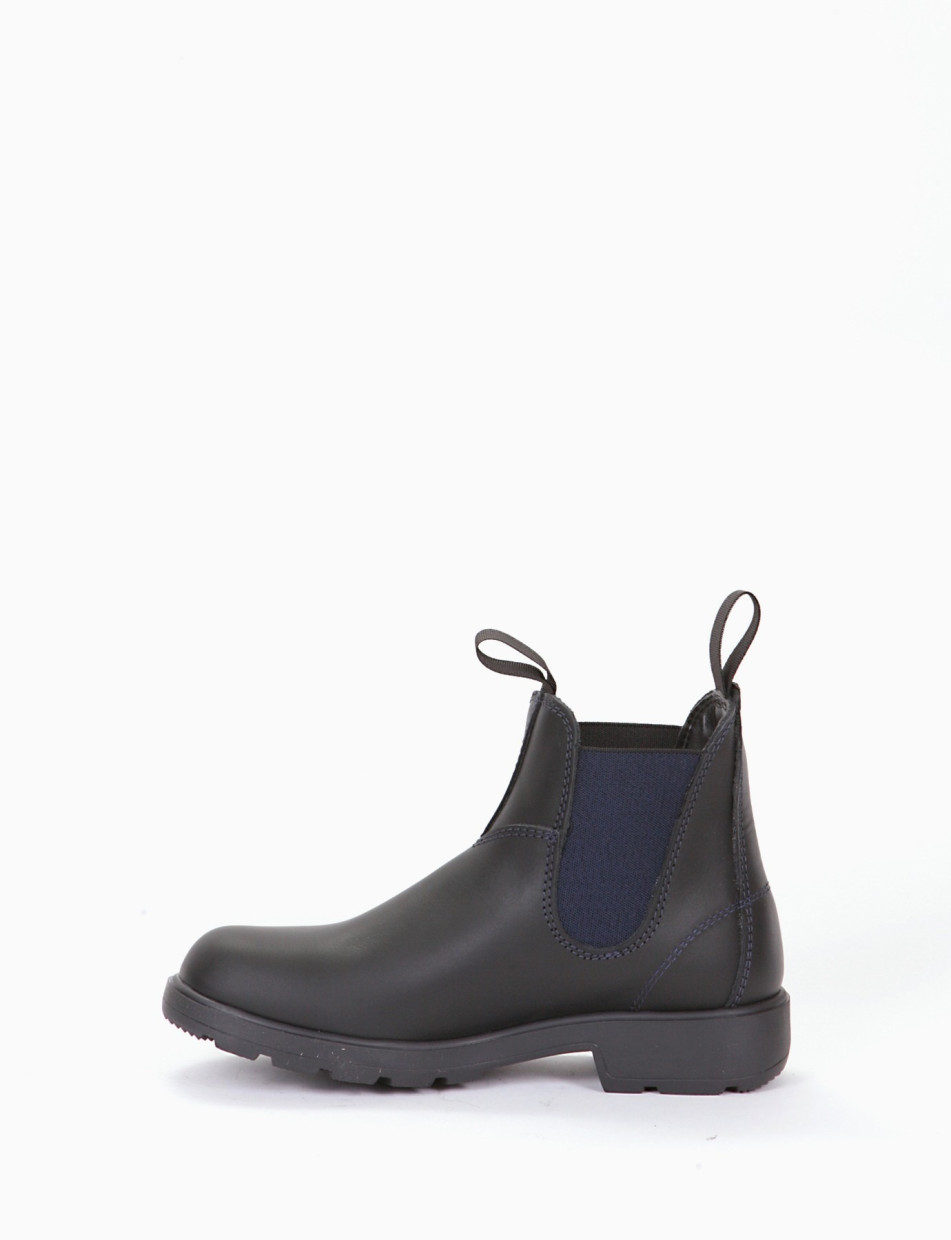Low heel ankle boots heel 2 cm blu leather