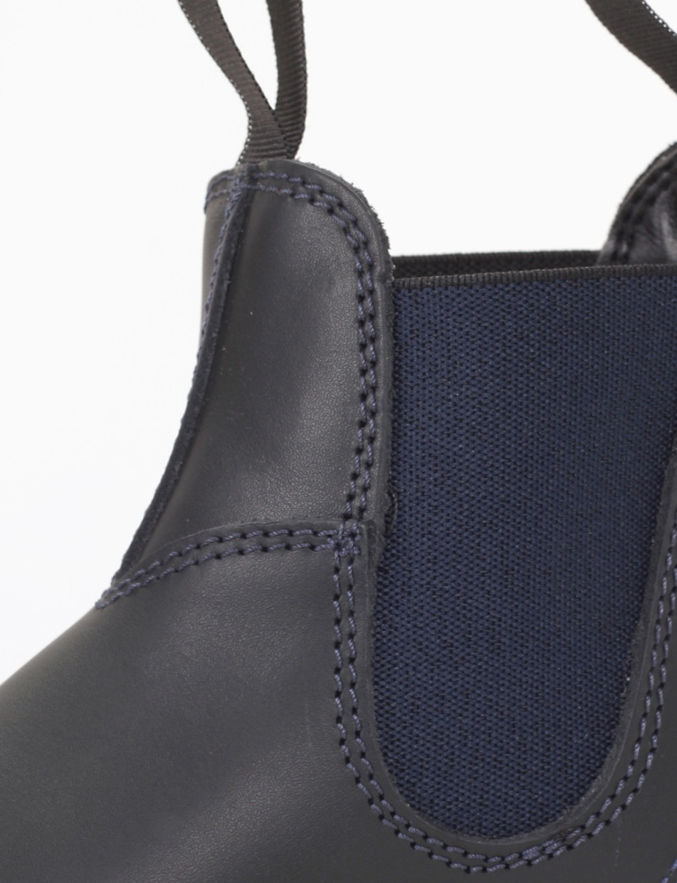 Low heel ankle boots heel 2 cm blu leather